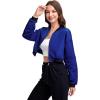 imageFloerns Womens Long Sleeve Lightweight Crop Bomber JacketRoyal Blue