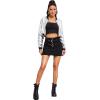 imageFloerns Womens Long Sleeve Lightweight Crop Bomber JacketSilver