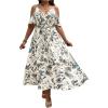 imageFloerns Womens Plus Size Cold Shoulder Short Sleeve Split Thigh Long DressBeige