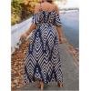 imageFloerns Womens Plus Size Cold Shoulder Short Sleeve Split Thigh Long DressDark Blue