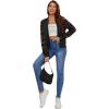 imageFloerns Womens Plus Size Sheer Floral Lace Long Sleeve Baseball JacketBlack Ink
