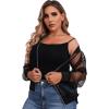 imageFloerns Womens Plus Size Sheer Floral Lace Long Sleeve Baseball JacketBlack Plain