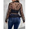 imageFloerns Womens Plus Size Sheer Floral Lace Long Sleeve Baseball JacketBlack Star