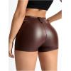 imageFloerns Womens Sexy High Waisted Faux Leather Shorts Drawstring Lace Up Festival Rave ShortsChocolate Brown