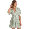 imageFloerns Womens Tropical Floral Plunging V Neck Tie Open Back Summer Short DressDitsy Green
