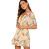 imageFloerns Womens Tropical Floral Plunging V Neck Tie Open Back Summer Short DressMulticolor