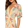 imageFloerns Womens Tropical Floral Plunging V Neck Tie Open Back Summer Short DressMulticolor