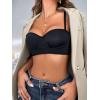 imageFloerns Womens Unpadded Front Closure Half Cup Push Up Strapless BraA Black