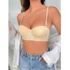 imageFloerns Womens Unpadded Front Closure Half Cup Push Up Strapless BraBeige