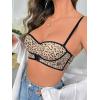 imageFloerns Womens Unpadded Front Closure Half Cup Push Up Strapless BraBeige Leopard