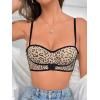 imageFloerns Womens Unpadded Front Closure Half Cup Push Up Strapless BraBeige Leopard