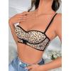 imageFloerns Womens Unpadded Front Closure Half Cup Push Up Strapless BraBeige Leopard