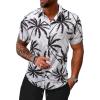 imageFloerns Mens Causal Summer Print Hawaiian Shirt Short Sleeve Button Down Beach ShirtsWhite Coconut Tree