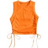 imageFloerns Womens Graphic Print Sleeveless Drawstring Ruched Crop Tank TopOrange