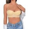 imageFloerns Womens Unpadded Front Closure Half Cup Push Up Strapless BraBeige