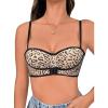 imageFloerns Womens Unpadded Front Closure Half Cup Push Up Strapless BraBeige Leopard