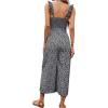imageFloerns  Womens palazzo jumpsuit with palm leaf print and buttonsBlack Ditsy Floral