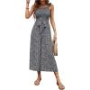 imageFloerns  Womens palazzo jumpsuit with palm leaf print and buttonsBlack Ditsy Floral