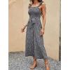 imageFloerns  Womens palazzo jumpsuit with palm leaf print and buttonsBlack Ditsy Floral