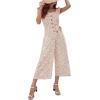 imageFloerns  Womens palazzo jumpsuit with palm leaf print and buttonsBrown Multi