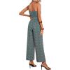 imageFloerns  Womens palazzo jumpsuit with palm leaf print and buttonsDark Green