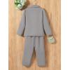 imageFloerns Girls 2 Piece Outfit Solid Lapel Collar Blazer Jacket with Pants Suit SetGrey