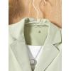 imageFloerns Girls 2 Piece Outfit Solid Lapel Collar Blazer Jacket with Pants Suit SetMint Green