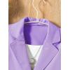 imageFloerns Girls 2 Piece Outfit Solid Lapel Collar Blazer Jacket with Pants Suit SetPurple