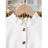 imageFloerns Girls Casual Ruffle Trim Cap Sleeve Mock Neck Button Front Belted DressWhite