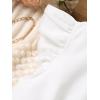 imageFloerns Girls Casual Ruffle Trim Cap Sleeve Mock Neck Button Front Belted DressWhite