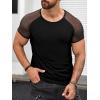 imageFloerns Mens Contrast Mesh Raglan Short Sleeve Clubwear Tee Shirt Top