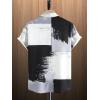 imageFloerns Mens Striped Shirts Casual Short Sleeve Button Down ShirtsBlack White Grey