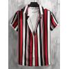 imageFloerns Mens Striped Shirts Casual Short Sleeve Button Down ShirtsBlack and Red