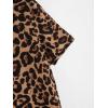 imageFloerns Mens Striped Shirts Casual Short Sleeve Button Down ShirtsBrown Leopard