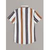 imageFloerns Mens Striped Shirts Casual Short Sleeve Button Down ShirtsWhite Strip