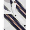 imageFloerns Mens Striped Shirts Casual Short Sleeve Button Down ShirtsWhite Strip