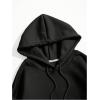 imageFloerns Womens Letter Graphic Print Long Sleeve Drawstring Hoodie SweatshirtBlack Cheetah