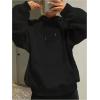imageFloerns Womens Letter Graphic Print Long Sleeve Drawstring Hoodie SweatshirtBlack Cheetah