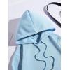 imageFloerns Womens Letter Graphic Print Long Sleeve Drawstring Hoodie SweatshirtBlue Butterfly