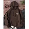 imageFloerns Womens Letter Graphic Print Long Sleeve Drawstring Hoodie SweatshirtBrown Animal