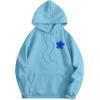 imageFloerns Womens Letter Graphic Print Long Sleeve Drawstring Hoodie SweatshirtFlower Light Blue