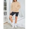 imageFloerns Womens Letter Graphic Print Long Sleeve Drawstring Hoodie SweatshirtKhaki Solid