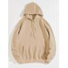 imageFloerns Womens Letter Graphic Print Long Sleeve Drawstring Hoodie SweatshirtKhaki Solid
