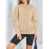 imageFloerns Womens Letter Graphic Print Long Sleeve Drawstring Hoodie SweatshirtKhaki Solid