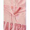 imageFloerns Womens Letter Graphic Print Long Sleeve Drawstring Hoodie SweatshirtPale Pink