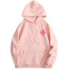 imageFloerns Womens Letter Graphic Print Long Sleeve Drawstring Hoodie SweatshirtPastel Pink Letter