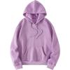 imageFloerns Womens Letter Graphic Print Long Sleeve Drawstring Hoodie SweatshirtPurple Butterfly