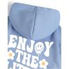 imageFloerns Womens Letter Graphic Print Long Sleeve Drawstring Hoodie SweatshirtSky Blue