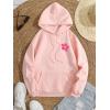 imageFloerns Womens Letter Graphic Print Long Sleeve Drawstring Hoodie SweatshirtSoft Pink