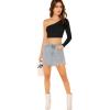 imageFloerns Womens One Shoulder Long Sleeve Tee Shirt Crop TopsA Black